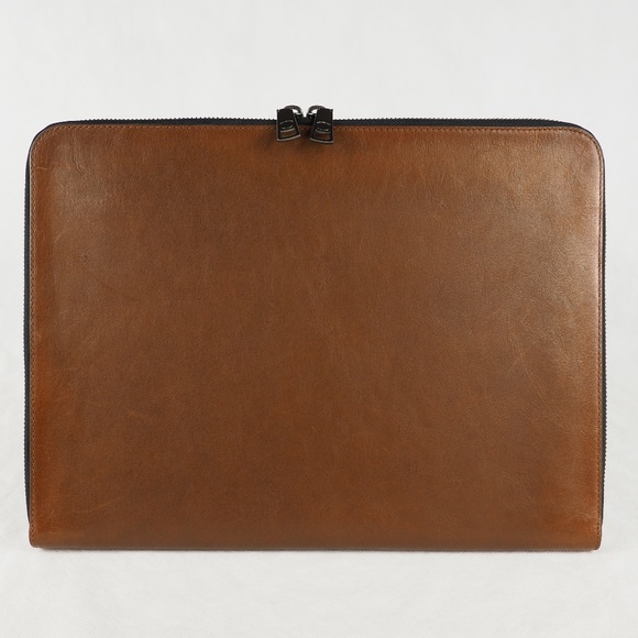 Coach Portfolio Leather Dark Saddle Clutch 65101 - Picture 5 of 8